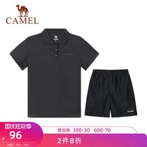 Camel outdoor sportswear quick-drying suit mens 2021 summer new fitness running short-sleeved shorts casual set