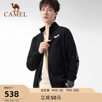  Camel sports suit Mens 2021 autumn plus velvet running sportswear stand-up collar casual spring and autumn zipper jacket