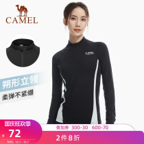 Camel Quick Dry Sport T-shirt Ladies 2021 Summer Stand Collar Long Sleeve Quick Dry Breathable Fitness Running Half Sleeve Top