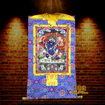 Six-armed Mahagara Buddha statue Thangka manuscript printing bronzing hanging painting scroll painting big black sky protection 120cm