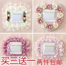 Buy more and send switch sleeve switch cover fabric lace switch protective cover switch board socket decoration