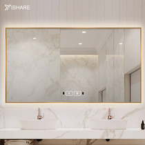 Yishare aluminum alloy frame bathroom mirror toilet led with lamp anti-fog bathroom mirror wall hanging wall smart mirror
