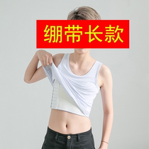 Full bandage chest vest long anti-bump side adhesive hook les handsome t reinforced thick cotton breathable female flat chest small