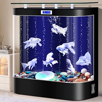 Fish tank living room small and medium-sized floor-to-ceiling home light luxury ecological aquarium back filter lazy special glass goldfish tank