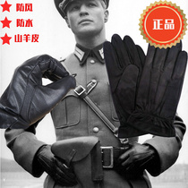 Tactical outdoor gloves goatskin German officers World War II style military fans full finger velvet leather Special War Winter
