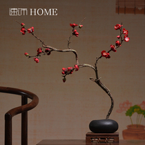Chinese simple simulation flower wax plum flower suit Living room fake flower entrance tea table decorative classical art flower arrangement ornaments