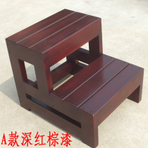 Home ladder solid wood three-step bench dual-purpose ladder stool step bench climbing ladder two-step ladder step stairs