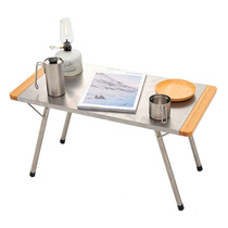 BLACKDEER Black Deer Stainless Steel Side Table Folding Table Outdoor Self Driving Camping Fishing Portable Tea Table