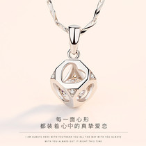 Platinum necklace PT950 Rubiks Cube diamond pendant White gold clavicle chain Tanabata birthday gift
