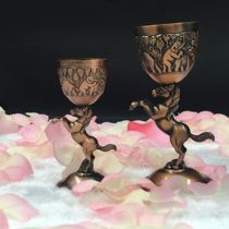 Milk wine cup horse milk wine cup Running Horse Cup special wine glass wine cup Inner Mongolia specialty copper plated red copper handicraft