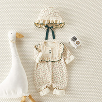 Net red baby one-piece clothes spring and autumn with long sleeves baby clothes cute princess climbing clothes khau girl baby autumn clothes
