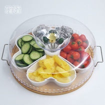 Creative ceramic fruit tray with lid afternoon tea snack split nut platter trial snack dried fruit tray tray