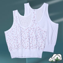 Old ladys pure cotton short vest in elderly lingerie womens underwear Greater Grandma Sweatshirt Sling Cross Bar Bra Thin