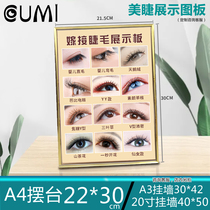 Meizhi display board frame high-end grafting eyelash diagram finished table style map Japanese customer selection