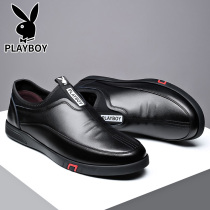 Playboy men's shoes 2021 new spring men's breathable casual leather shoes leather business Joker shoes men's tide