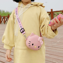 Baby cute cartoon silicone small bag girl mini girl coin purse tide Princess children Net red shoulder bag