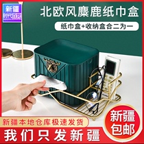 Xinjiang Brother light luxury tissue box Nordic Elk creative desktop storage shelf Living room tissue rack Department Store
