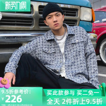 ThrillsCrew national tide small fragrance woven plaid jacket mens street loose casual couple shirt jacket