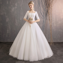 One-shouldered main wedding dress 2021 new simple atmosphere satin Qiqi gauze French light super fairy little summer