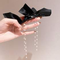 Fashion Pearl tassel hairclip female flannel knot duckbill clip clip Korean Net red design sense exquisite tide hair accessories