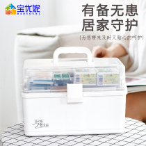 Medicine box Family packed household large capacity large lockable multi-layer medical emergency transparent medicine box Medicine storage box