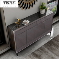 Italian light luxury style shoe cabinet solid wood balcony locker home door modern simple large capacity entrance cabinet