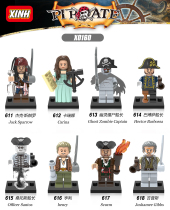 Xinhong Building Blocks X0160 Pirates of the Caribbean 5 Jack Captain Barbosa Gypsies Henry Assemble Man Toys