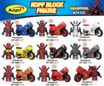 Kefeng KF6100 third-party superhero series Deadpool motorcycle assembly building block man-child educational toy