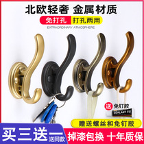 Free Punching Shoes Cabinet Hook Metal in door Xuanguan Hook Single Hanging Clothes Hook Wall-mounted Wall Clothes Hat Hook Wardrobe Clothes