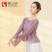  Dance love dance gauze female classical dance body rhyme practice suit top summer Chinese dance body training short blouse