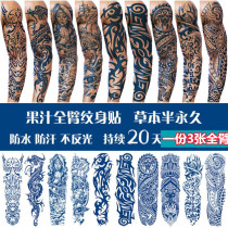 Juice full-arm tattoo sticker waterproof and sweatproof male and female simulation tattoo long-lasting plant herb semi-permanent tattoo sticker