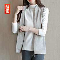 Tailor Womens Spring and Autumn new cotton sports horse clip wearing a sleeveless vest loose coat