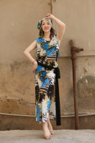 Ji Xiaobai original belly dance suit female 2020 Summer new robe folk baladi Oriental dance costume