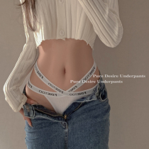 PD sports wind hot girl A4 waist * European and American letters cross sexy dew waist display slim fitness triangular underpants