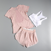 Sports Suit Lady Summer Thin running speed Dry professional short sleeve shorts gym Fitness Room Red Fashion Yoga Clothes