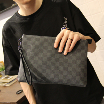 Hand Bag Mens plaid letter bag hand bag 10 inch business leisure mens bag neutral office bag