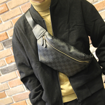Mens shoulder bag Chest Bag Shoulder Bag Fashion Trendy Backpack Plaid Retro Small Bag Mens Tide Brand Casual Joker