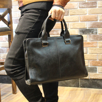Mens Business Bag Briefcase Mens Hand bag Leisure Leather Bag Computer Work Bag Shoulder Cross Korean Backpack