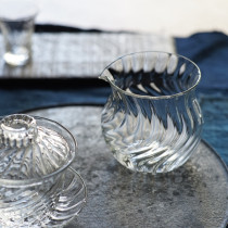 Xishui Japanese glass staff style heat-resistant glass spiral pattern male Cup Japanese tea mat