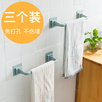 3-pack bathroom towel rack Punch-free suction cup Toilet single rod hanging towel rod bath towel bathroom storage rack