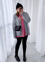 Ses home custom size * 2021 Autumn New ~ loose V-neck big sweater coat 0 66KG]