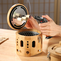 View Two Hearts Smoke-free Abdominal Moxibustion Moxibustion Moxibustion Jar With Moxibustion Home Back Waist Moxibustion Box Bamboo Controlled Warm Suspended Moxibustion Jar