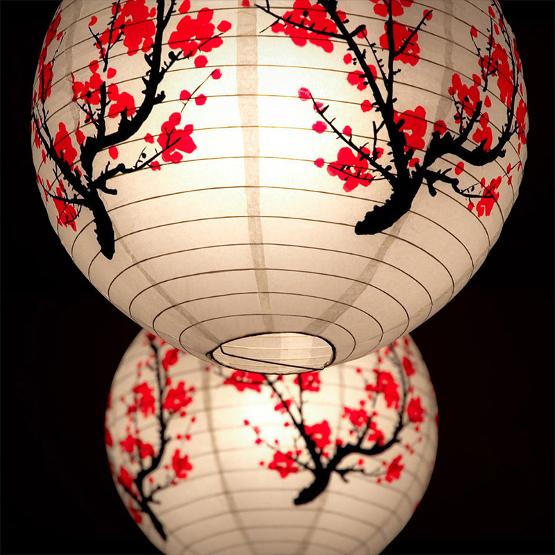 Mid-Autumn plum paper lantern decoration small chandelier cover Lantern Festival hand ancient national style decorated Japanese lanterns and wind