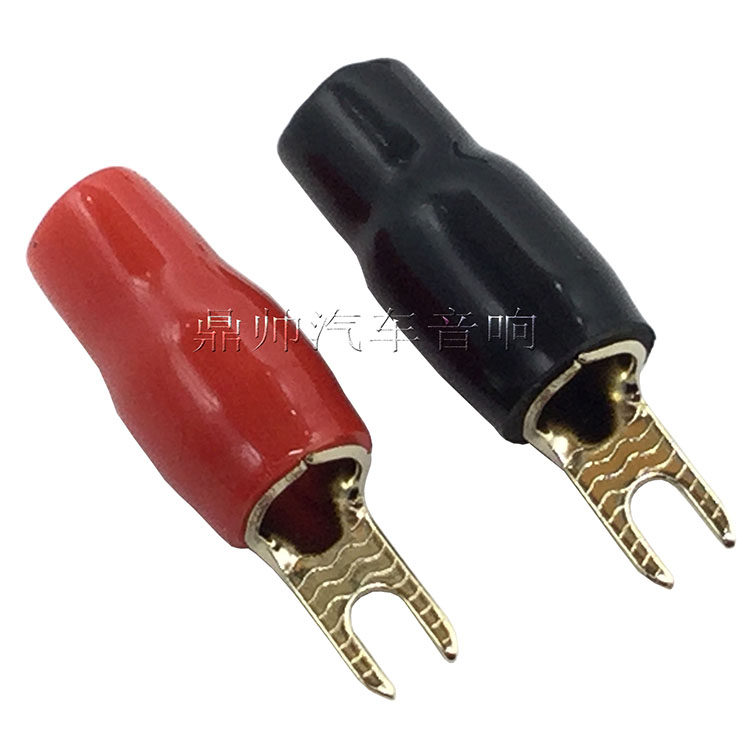 Ding Shuai car audio wire retrofit pure copper plated 24K gold 8-U terminal amplifier plug