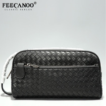 2020 New woven tire cowhide clutch business handbag mens casual clutch bag leather hand bag wash bag
