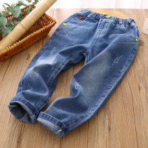 Boys jeans Sub-Spring and Autumn 2022 Spring loaded with new ocean gas Fried Street Tide Straight Barrel Boy Children CUHK Boy