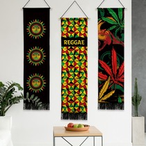 reggae Jamaican hemp leaf reggae bar studio Chaodian fabric wall decoration hanging cloth tapestry tapestry