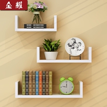 Wall shelf Living room wall hanging wall partition shelf Bedroom multi-layer bookshelf hole-free simple modern decoration