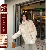 CC fur party Toka winter new imported Tuscan fur one coat womens wool coat