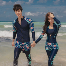 Special couple suit Conservative hot spring sexy seaside beach sunscreen suit Diving surf Jellyfish suit Plus size swimsuit